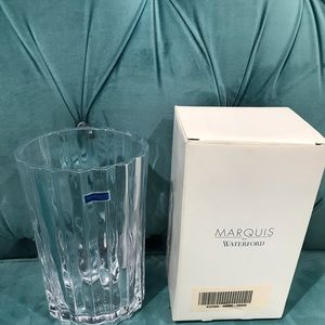 Marquis by Waterford 8" Lead Crystal Oval Vase #156027 Signed, Made in Japan